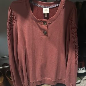 Know rose super soft crew neck with arm detail
